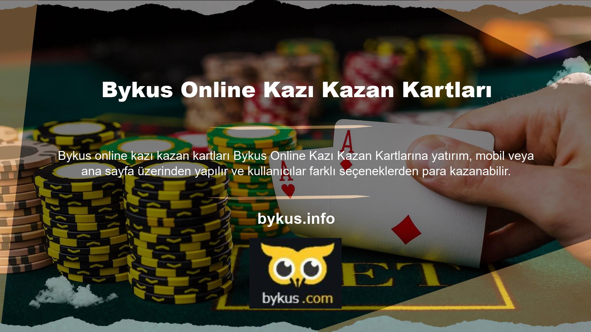 Bykus, kart değerini yüksek tutmak için renkli kartlar ve çoklu kart seçenekleri ile oyuncuların dikkatini çekiyor